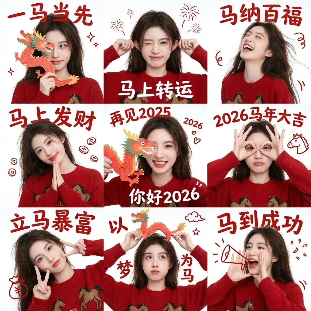 人像角色 / 新年祝福人物九宫格